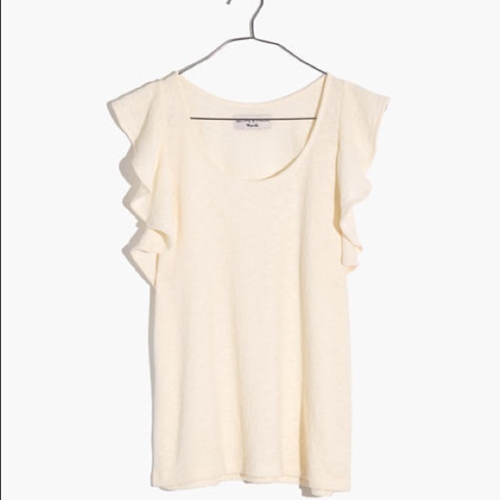 NWT Madewell Texture & Thread Ruffle Sleeve Tank